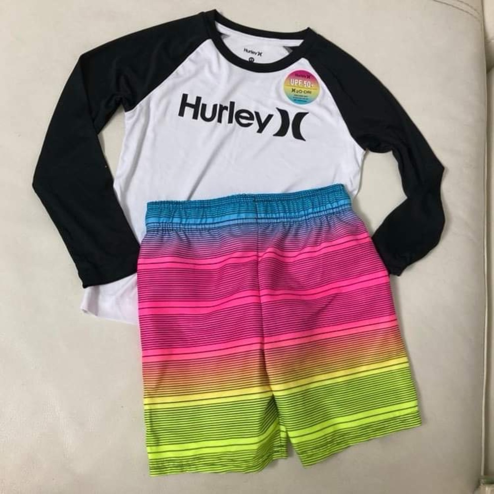 Hurley New Rainbow long sleeve active shorts performances set 8008